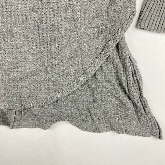 Free People Ventura Waffle Knit Hi Lo Shirt Women's Size M Gray - Picture 5 of 16